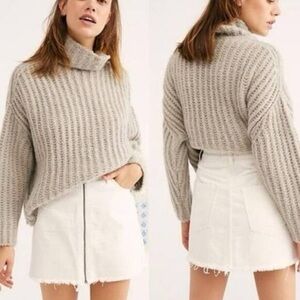 Free People We the Free White Denim Mini Skirt Size 30